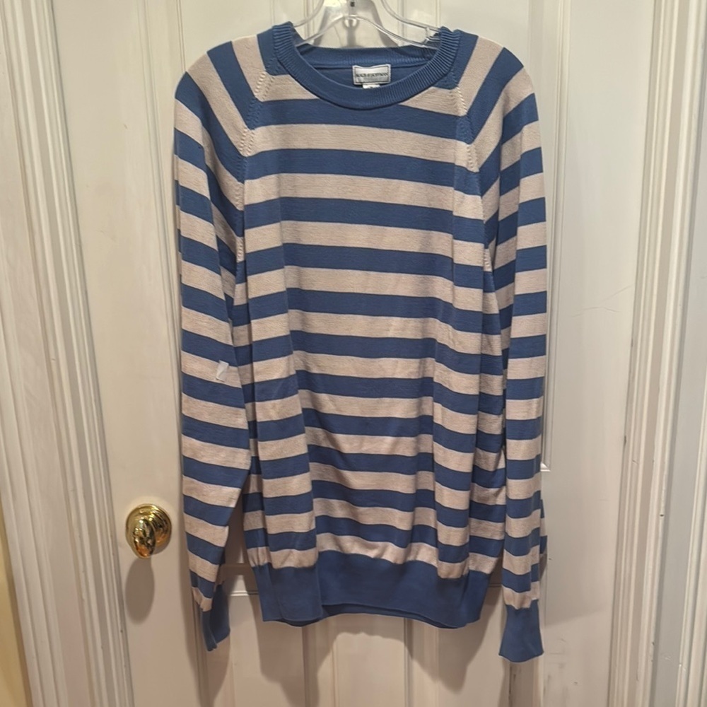 Maus & Hoffman Blue and Cream Striped Sweater